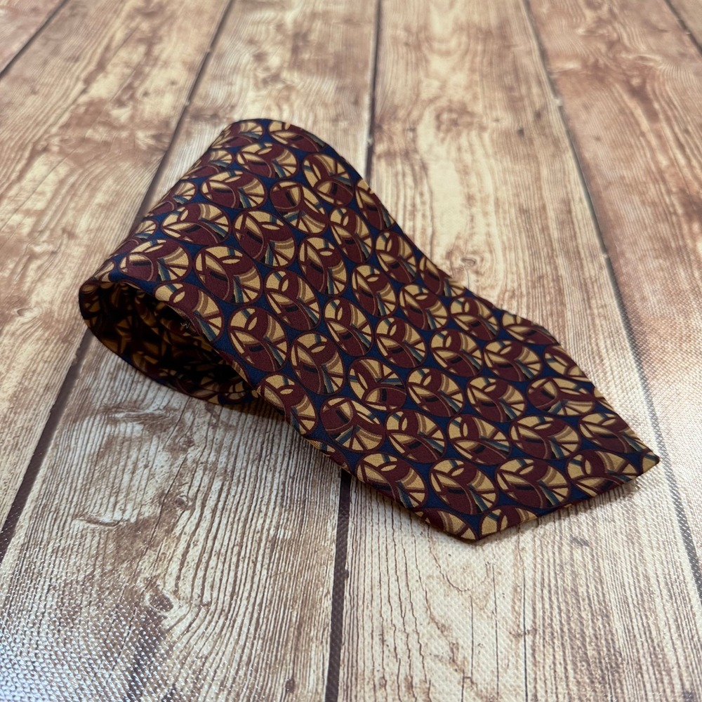 J Garcia Clockworks Collection Eight Necktie Mens One Size Burgundy Silk